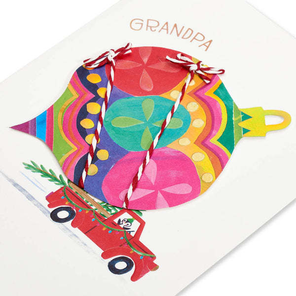 Ornament In Truck Holiday Card (Grandpa)