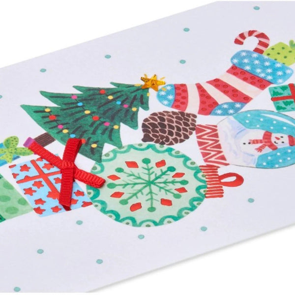 Mouse Holding Presents Money Enclosure Christmas Card