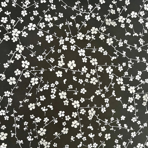 Handmade Japanese Black Cherry Blossom Flat Wrap