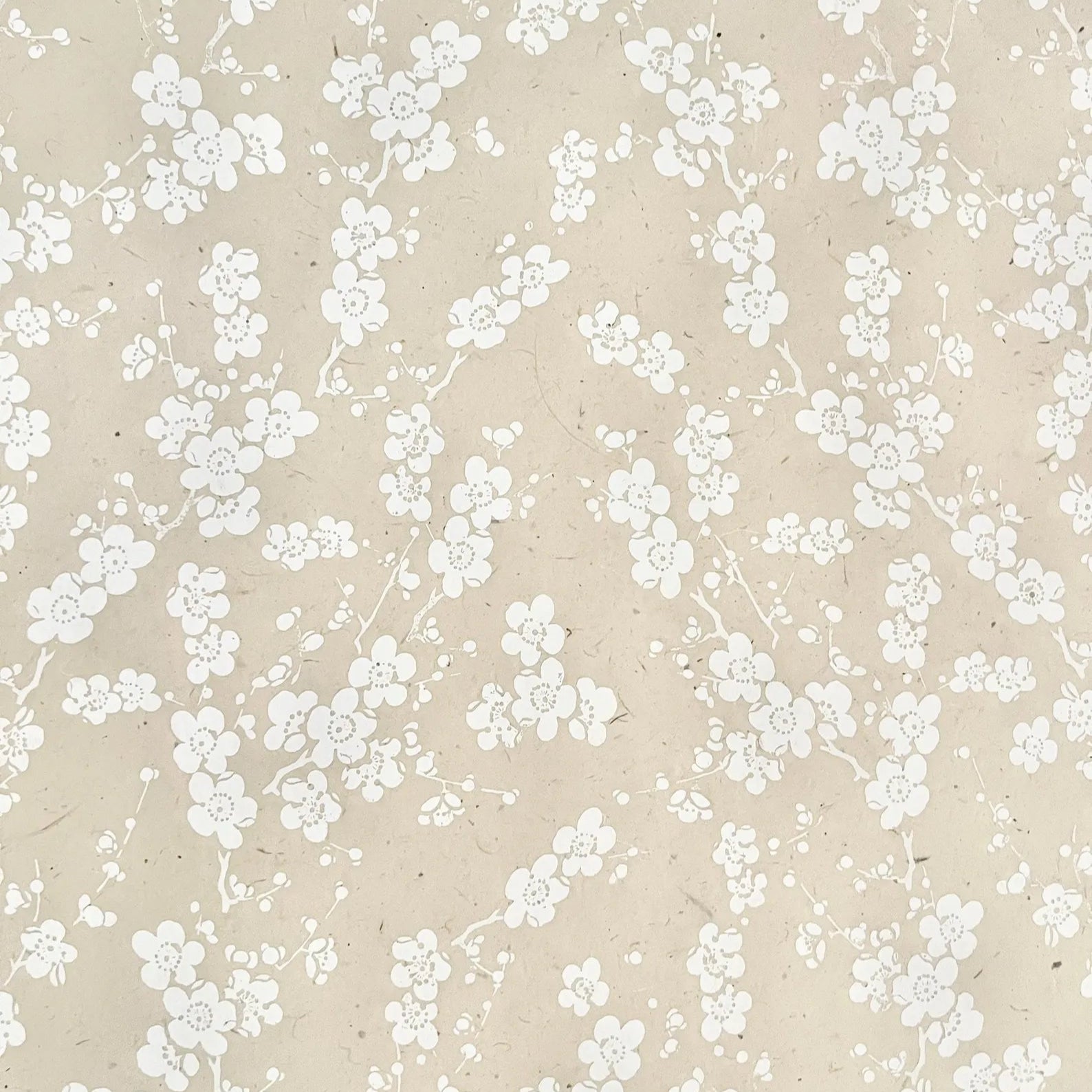Handmade Japanese Beige Cherry Blossom Flat Wrap
