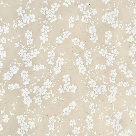 Handmade Japanese Beige Cherry Blossom Flat Wrap