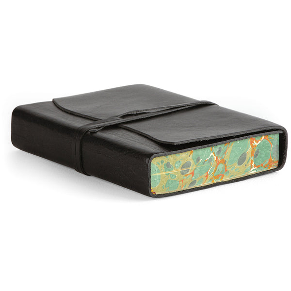 Handmade Italian Black Unlined Leather Journal (Roma Lussa)