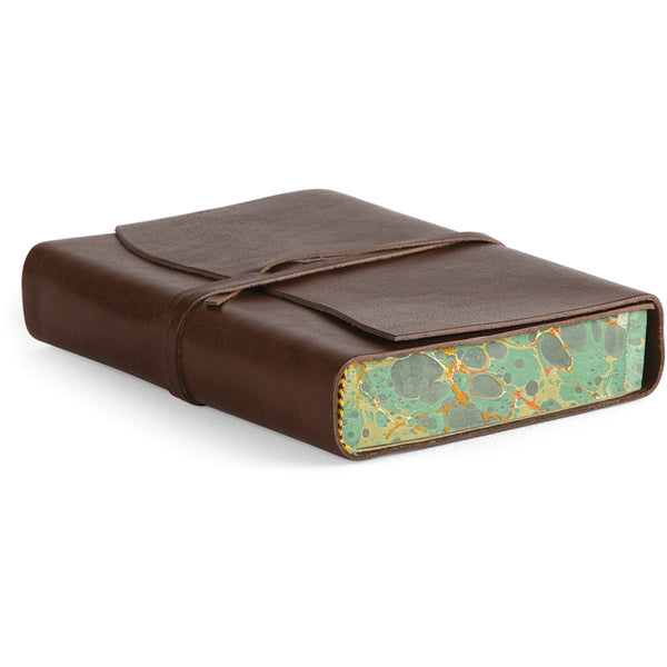 Handmade Italian Cioccolato Brown Unlined Leather Journal (Roma Lussa)