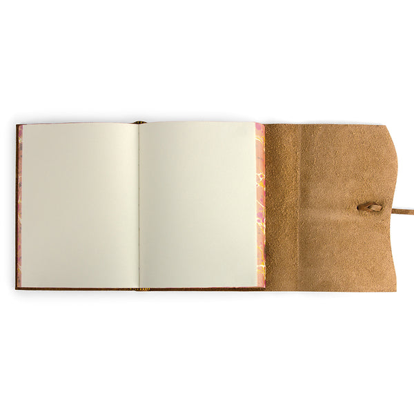 Handmade Italian Tan Unlined Leather Journal (Roma Lussa)