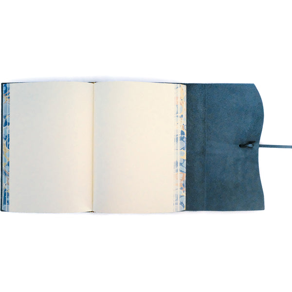 Handmade Italian Blue Unlined Leather Journal (Roma Lussa)