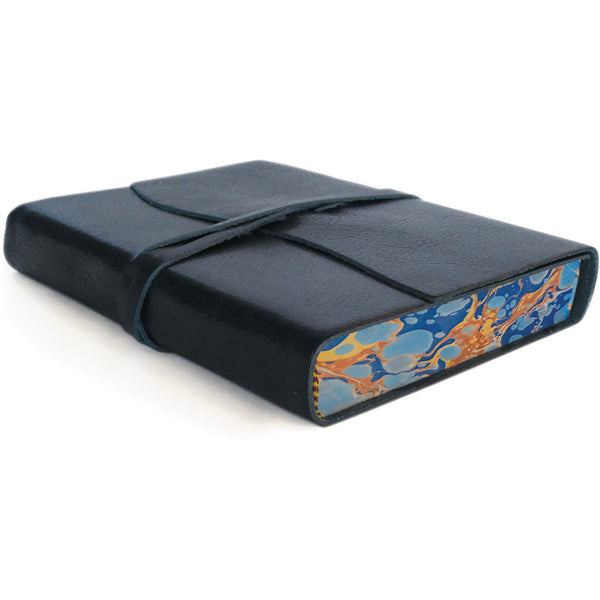 Handmade Italian Blue Unlined Leather Journal (Roma Lussa)