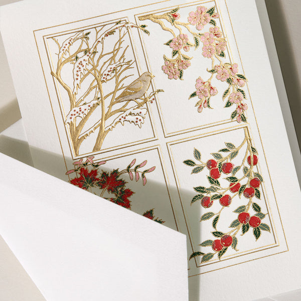 Hand Engraved Four Seasons Holiday Boxed Notes (Set of 10)