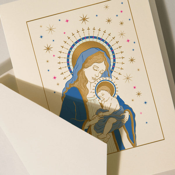 Hand Engraved Mother & Child Religious Christmas Boxed Notes (Set of 10)