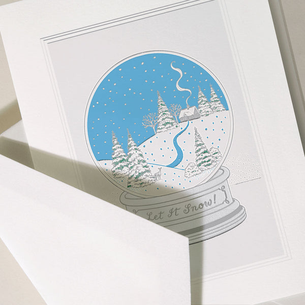 Hand Engraved Snowglobe Christmas Boxed Notes (Set of 10)