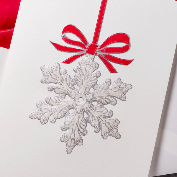 Hand Engraved Snowflake Ornament Holiday Boxed Notes (Set of 10)