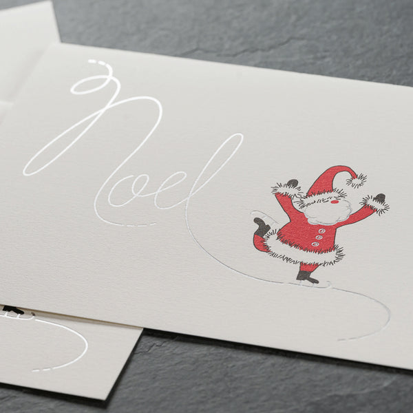 Hand Engraved Skating Noel Christmas Boxed Notes (Set of 10)