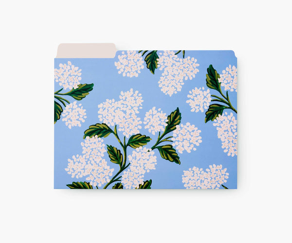 Blue Hydrangea Assorted File Folders (Set of 6)