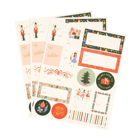 Illustrated Nutcracker Christmas Sticker Labels (Set of 45)