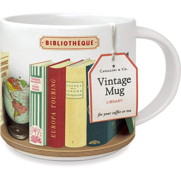 Vintage Library Books Ceramic Mug