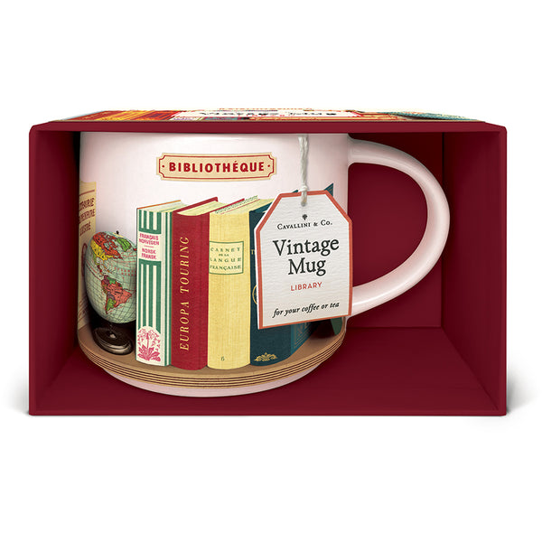 Vintage Library Books Ceramic Mug