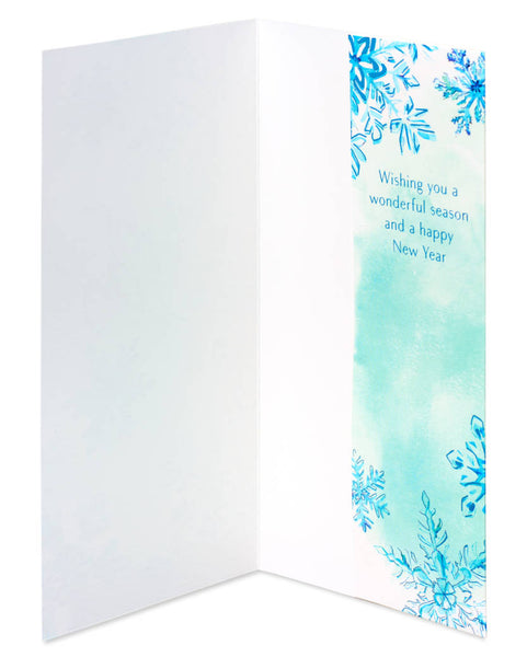 Watercolor Snowflake Money Enclosure Holiday Card
