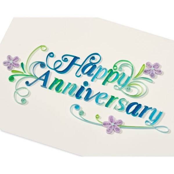 Handmade Lettering Text Quilling Anniversary Card