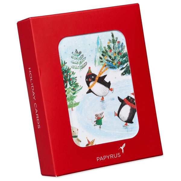 Ice Skating Penguins Holiday Boxed Cards (Set of 20)
