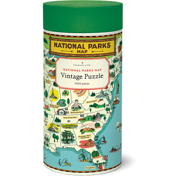 Vintage National Parks Map Puzzle Set (Set of 1000)