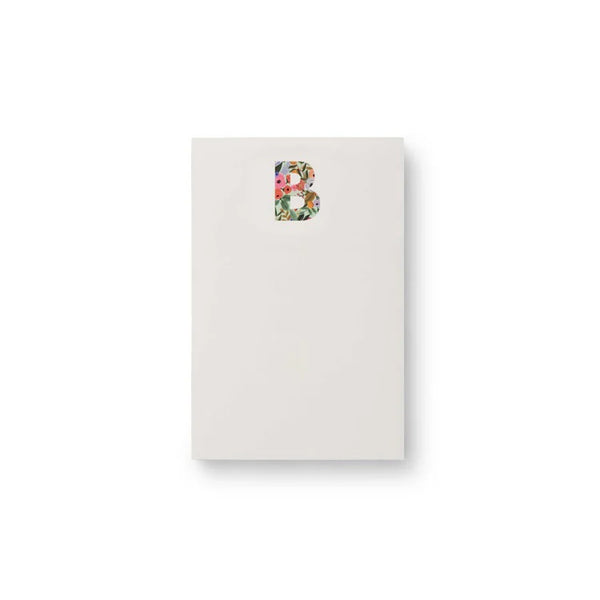 Garden Party Initial Monogram Notepad (Various Letters)