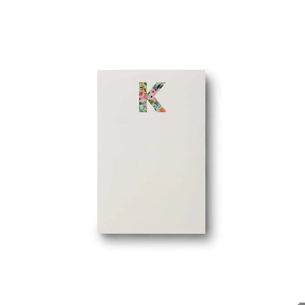 Garden Party Initial Monogram Notepad (Various Letters)