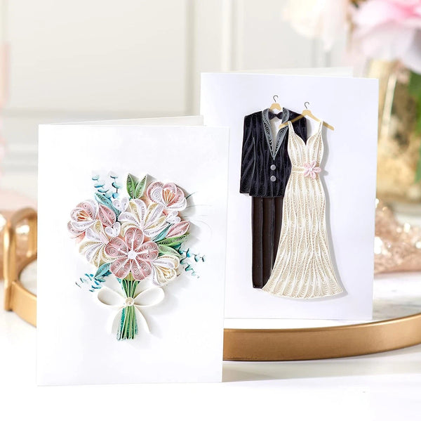 Handmade Bride & Groom Quilling Wedding Card