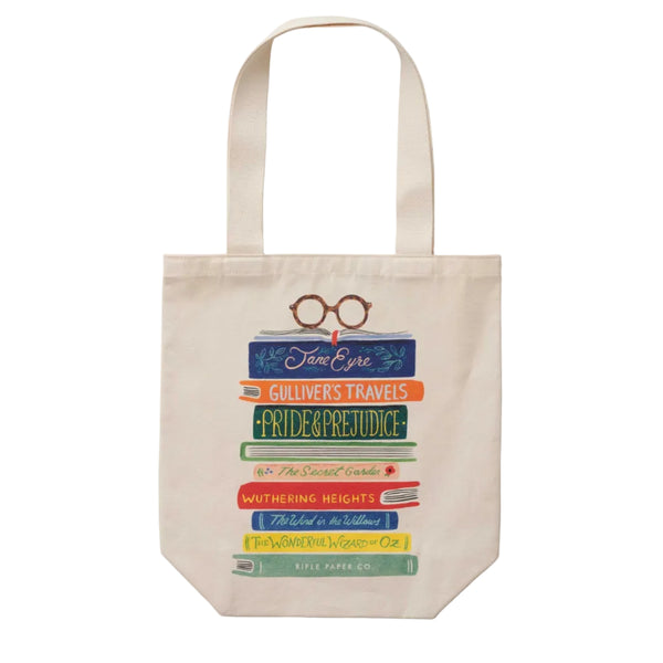 Illustrated Book Club Canvas Tote Bag