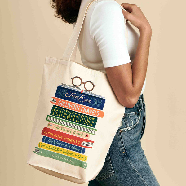 Illustrated Book Club Canvas Tote Bag