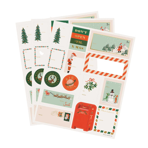 Santa's Workshop Christmas Sticker Labels (Set of 45)