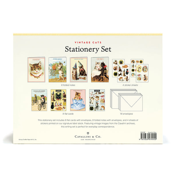 Vintage Cats Boxed Notes Stationery Set (Set of 16)