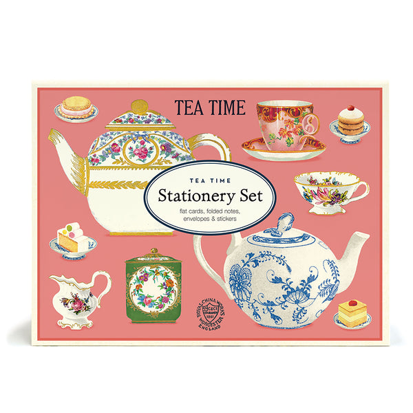 Vintage Tea Time Boxed Notes Stationery Set (Set of 16)