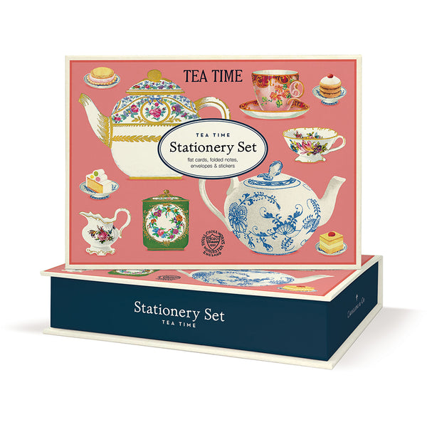 Vintage Tea Time Boxed Notes Stationery Set (Set of 16)