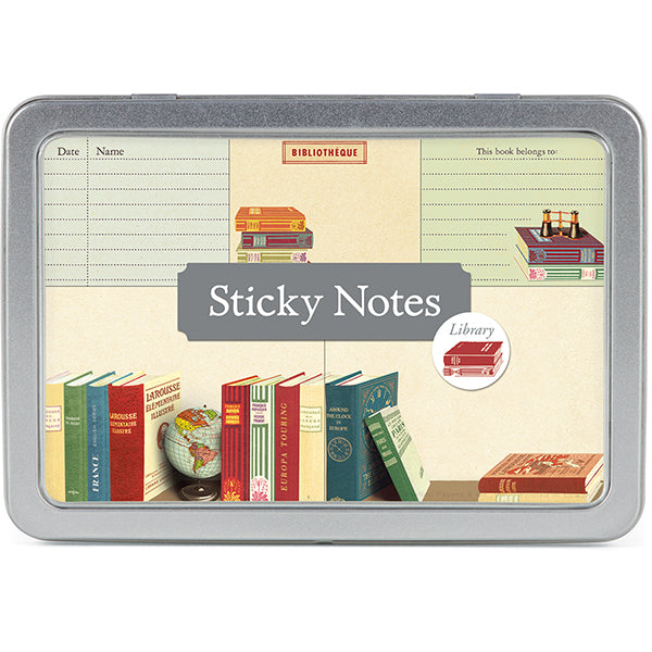 Vintage Library Books Sticky Notes (Set of 5)