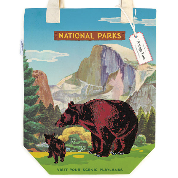 Vintage National Parks Bear Tote Bag