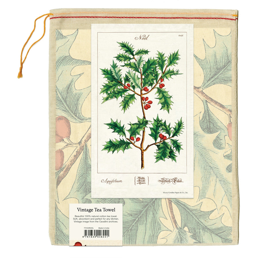 Holly Christmas Tea Towel - Thumbnail 4