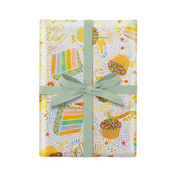 Illustrated Cake Birthday Roll Wrap