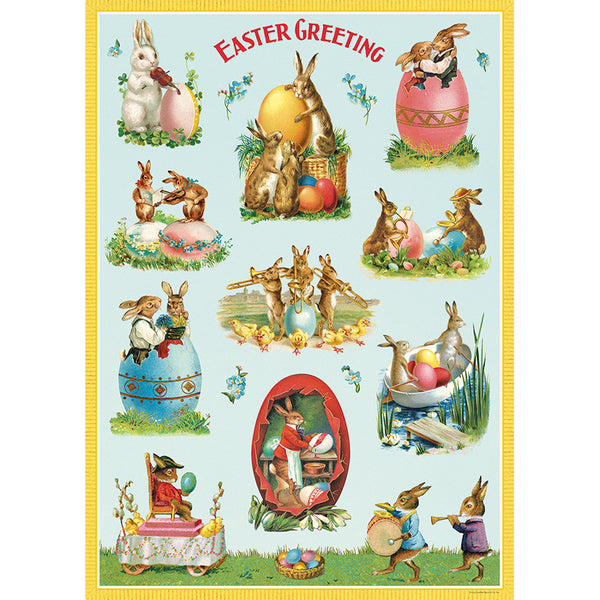 Vintage Bunnies Easter Single Flat Wrap