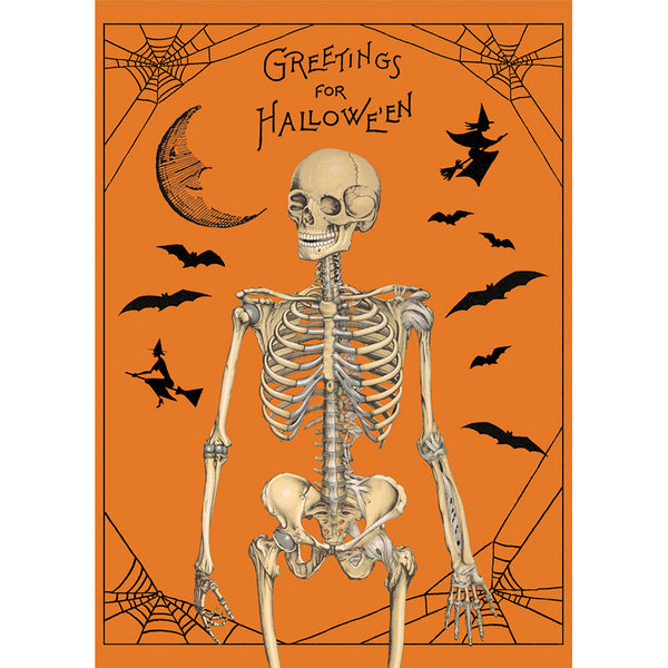 Vintage Skeleton Halloween Flat Wrap