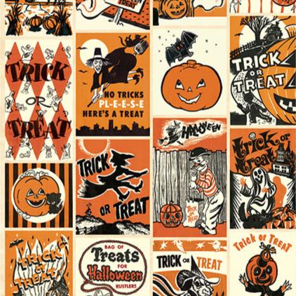 Vintage "Trick Or Treat" Halloween Flat Wrap