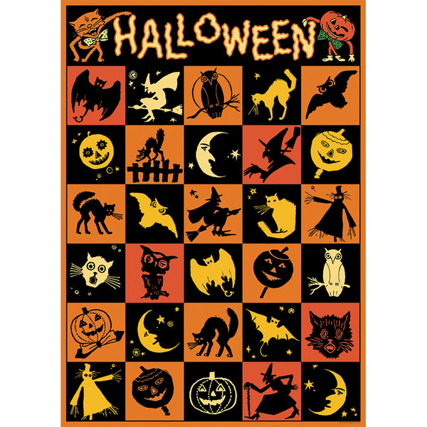 Vintage Checkerboard Halloween Flat Wrap