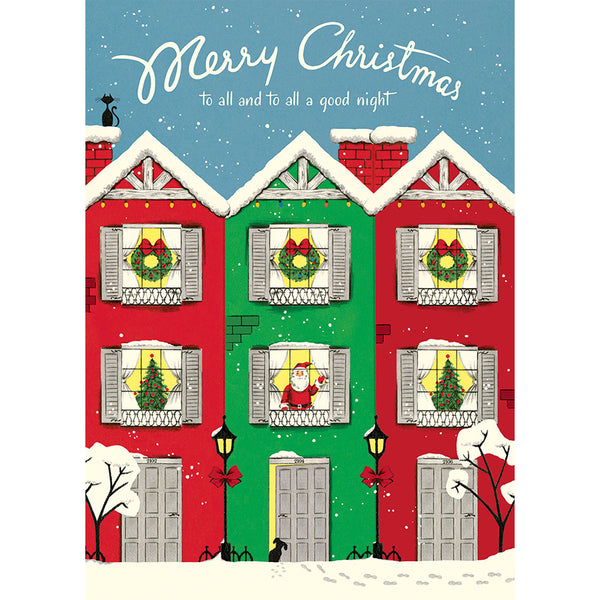 Vintage Street Lane Christmas Flat Wrap