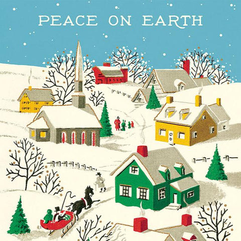 Vintage Peace On Earth Christmas Flat Wrap