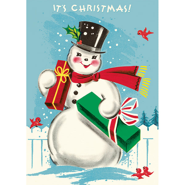 Vintage Snowman Christmas Flat Wrap