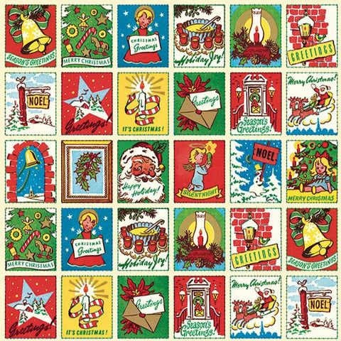 Vintage Illustrated Quilt Christmas Flat Wrap