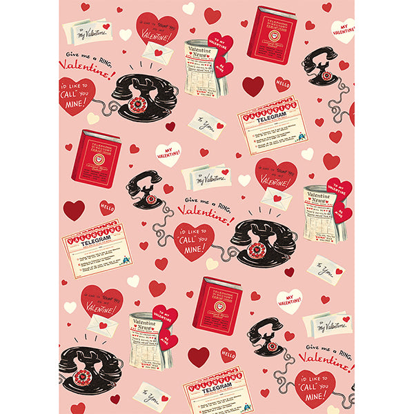 Vintage Message Valentine's Day Single Flat Wrap