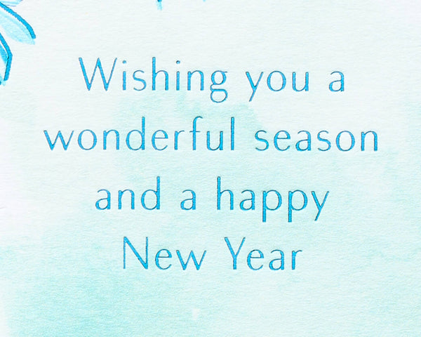 Watercolor Snowflake Money Enclosure Holiday Card