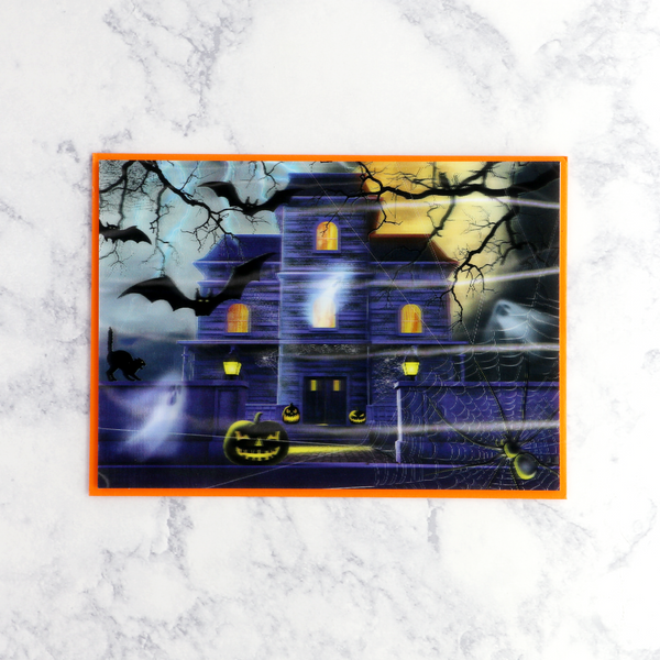 Lenticular Haunted House Halloween Card
