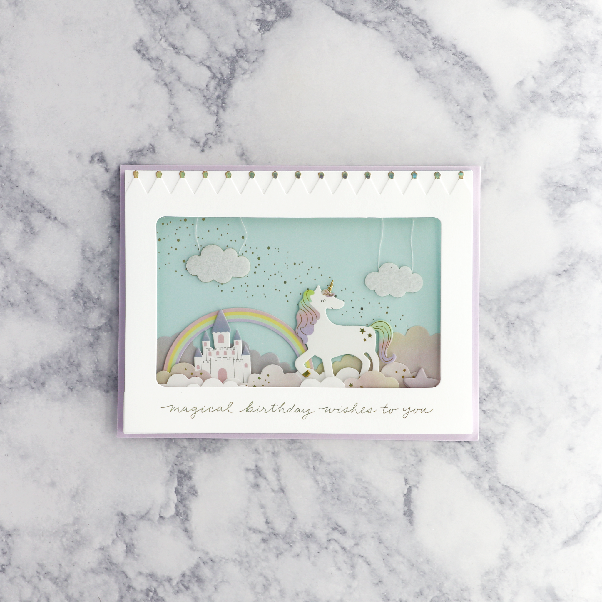 Handmade 3D Unicorn Scene Birthday Card