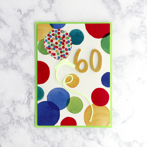 60th Bright Dots Birthday Card