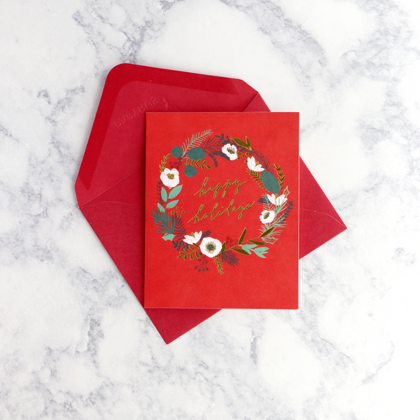 Anemone Wreath Holiday Boxed Cards (Set of 20)